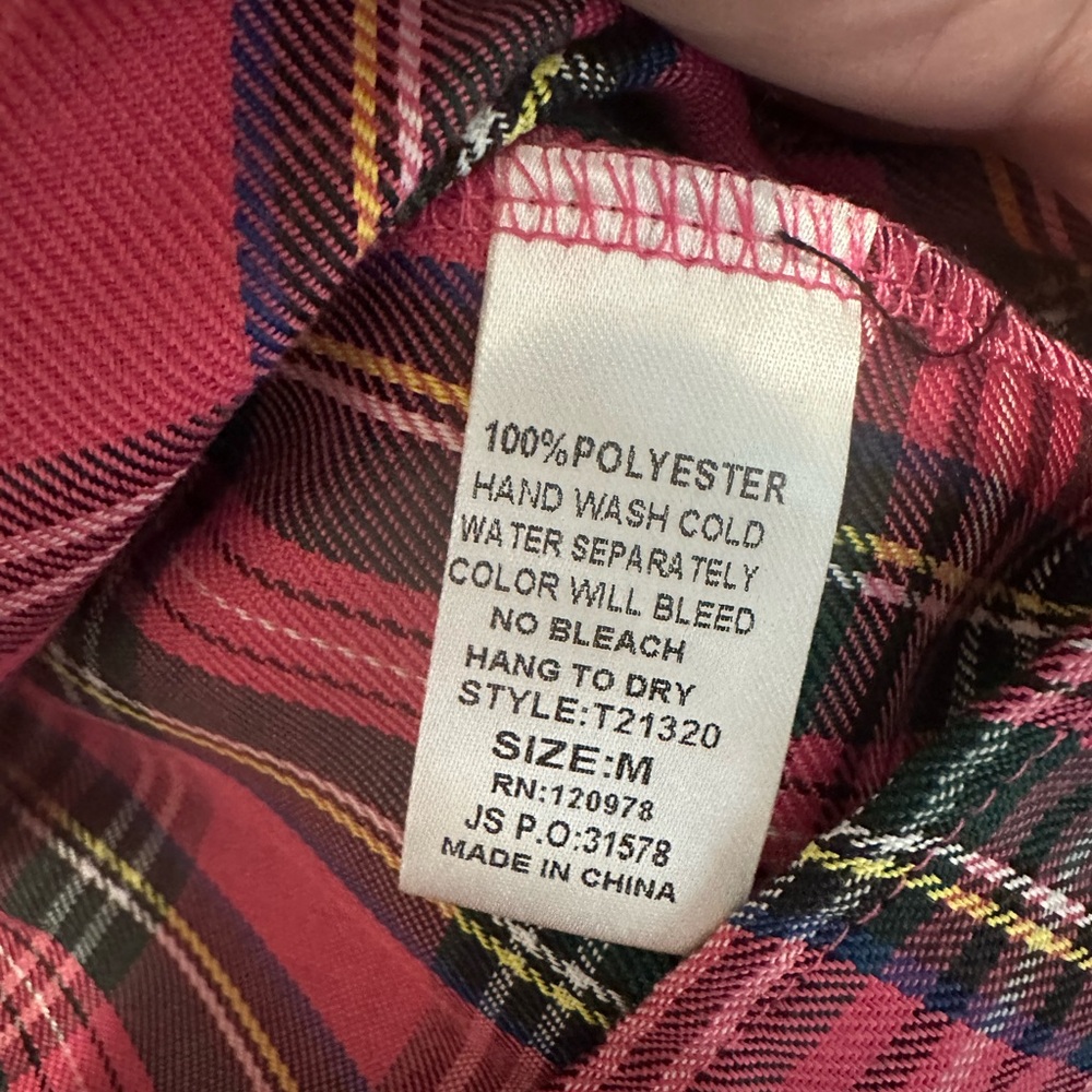 entro Pink Plaid Ruffle Sleeve Top nwt - Picture 6 of 7